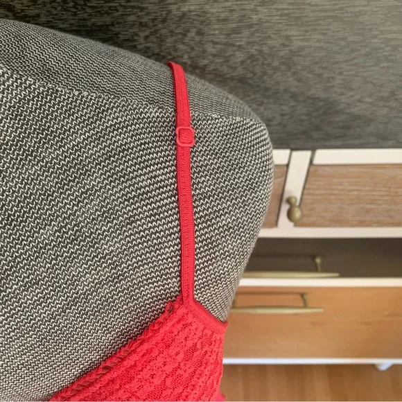 Victoria’s Secret Lace and Tulle Babydoll Red Pink With Bow Detail - Picture 5 of 7